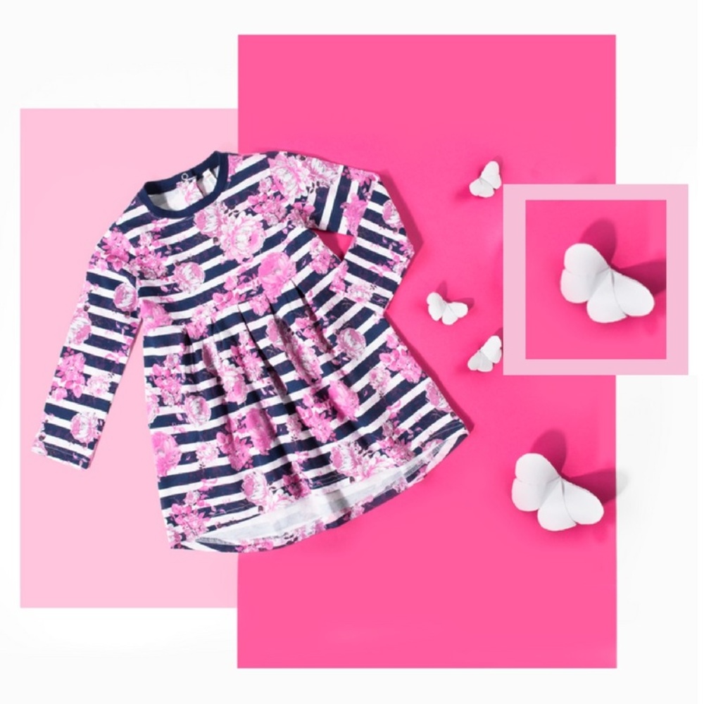 Girl Floral Rose Dress Soft And Stretchy Cotton